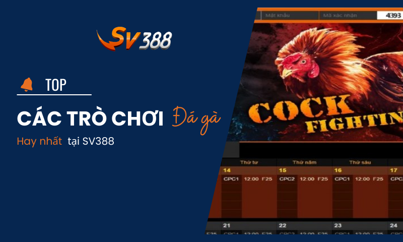 Top các trò chơi đá gà hay nhất tại nhà cái đá gà SV388